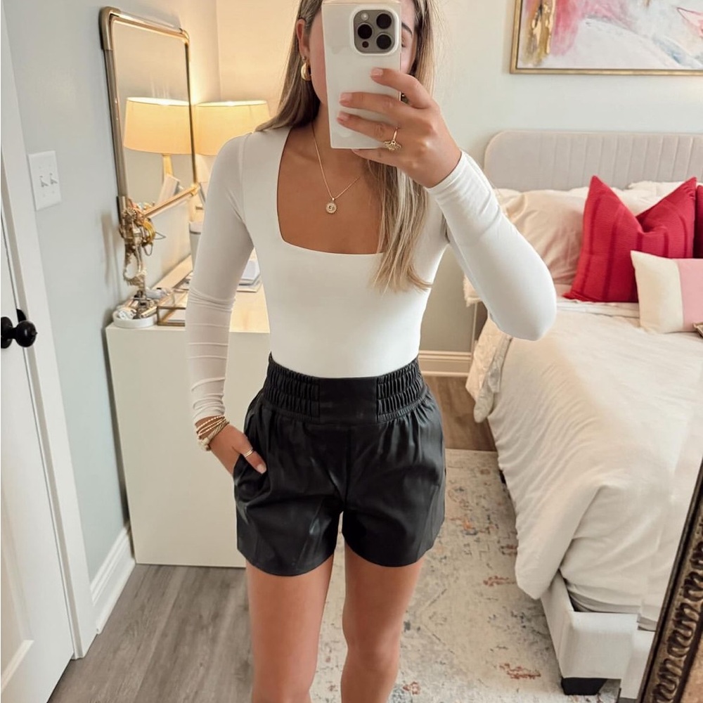 french connection leather shorts! size 2!